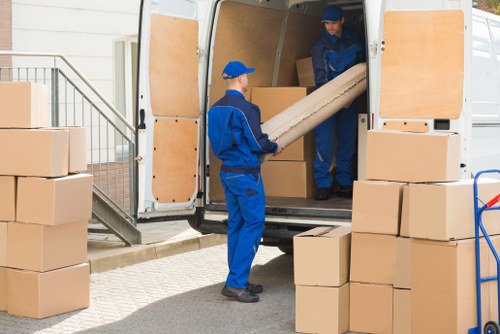 Boxes and moving supplies prepared for a Pimlico home relocation