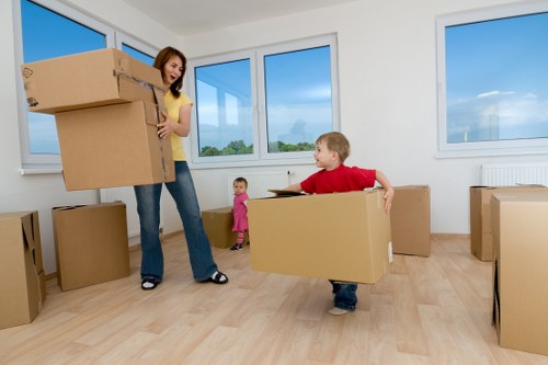 Professional removal van service handling furniture in Pimlico