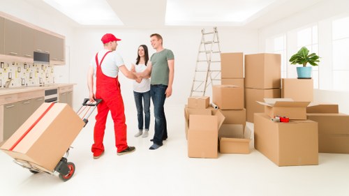 Storage-ready boxes and labels for Pimlico relocation