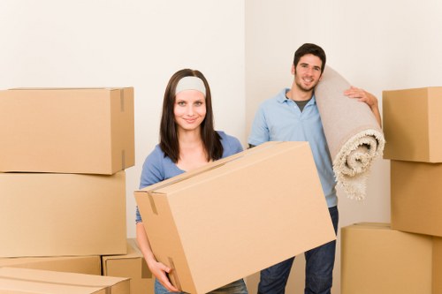 A removals team loading furniture in central London